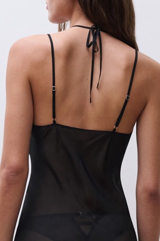 Picardías de seda Genesis - Negro