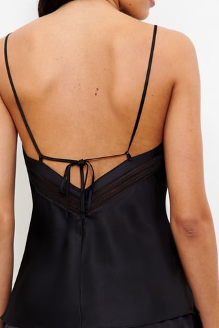 Short de pijama de seda Nightshad - Negro