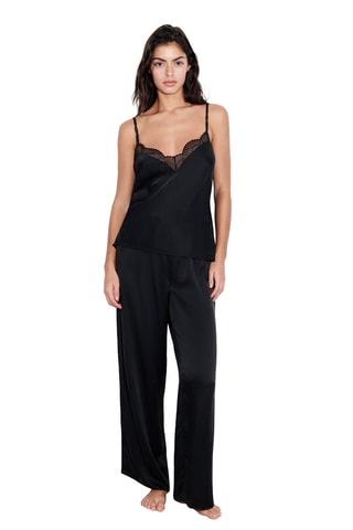 Top de pijama de seda Mystic - Negro - Chantelle