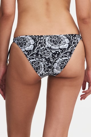 Braga de bikini Flowers - Negro y blanco