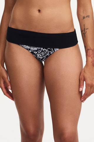 Braga de bikini Flowers - Negro y blanco