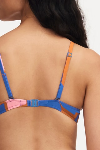Sujetador de bikini Tribe - Celeste y marrón