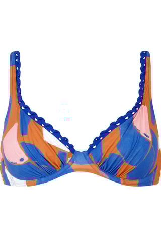 Sujetador de bikini Tribe - Celeste y marrón