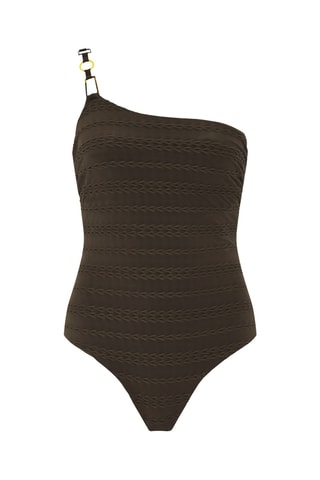 Bañador asimétrico Texture - Marrón