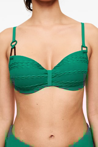 Braga de bikini de talle alto Texture - Verde claro