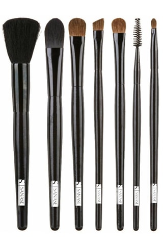 7 pinceaux de maquillage en poils de poney - Noir