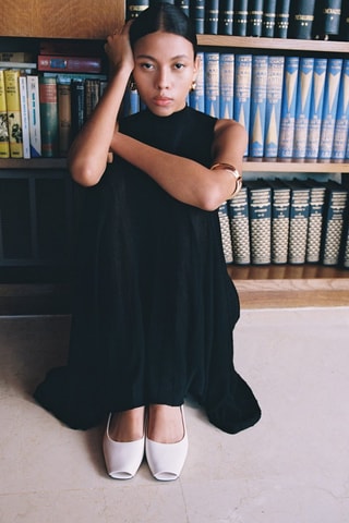 Chaussures cuir pointues ouvertes - Blanc