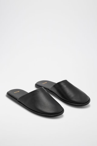 Chaussures ouvertes à l'arrière cuir - Noir