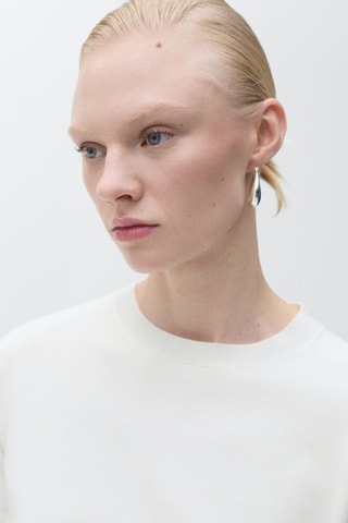 Pull-over maille fine manches courtes - Blanc