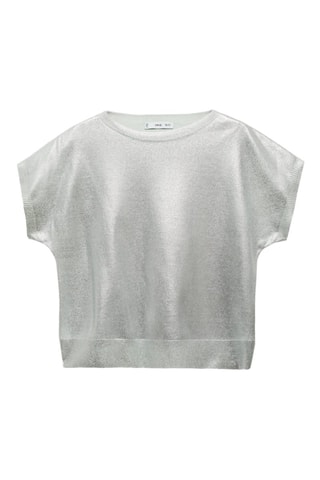 Pull maille foil manches courtes - Vert menthe