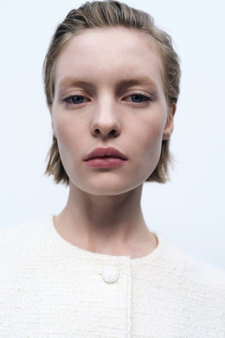 Gilet tweed boutons - Ecru