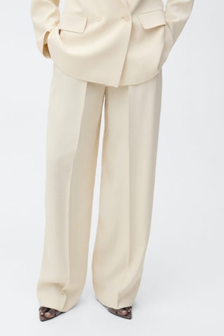 Pantalon costume wideleg à pinces - Vanille