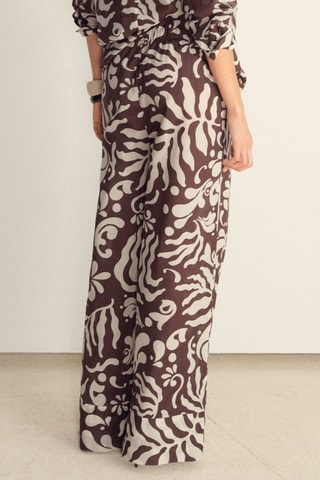 Pantalon imprimé coton - Marron
