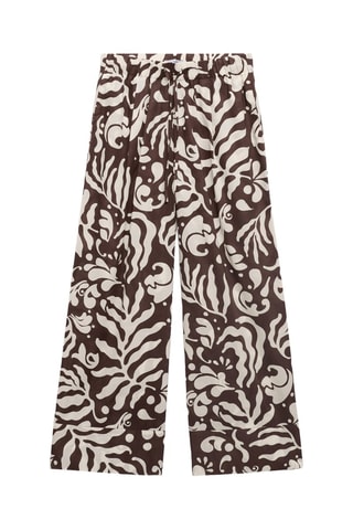 Pantalon imprimé coton - Marron