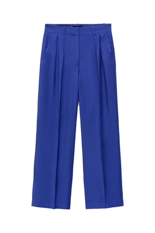 Pantalon costume wideleg à pinces - Bleu
