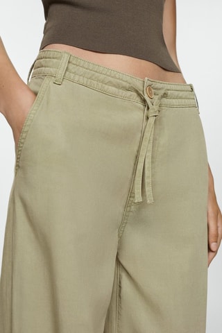 Pantalon Lyocell cordon de serrage - Kaki