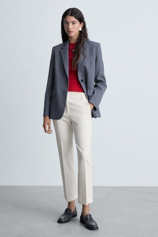 Pantalon droit pinces - Blanc