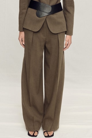 Pantalon de costume lin sans coutures - Kaki