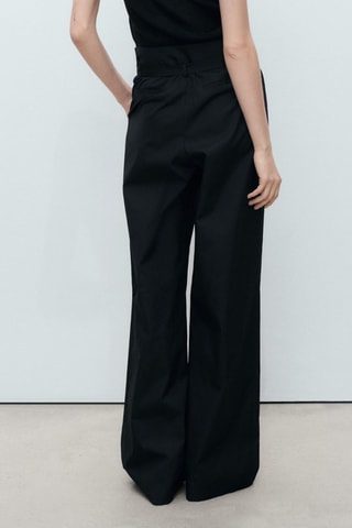 Pantalon wideleg ceinture - Noir