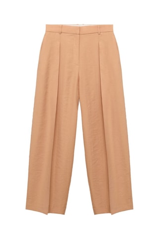 Pantalon Lyocell droit à pinces - Nude