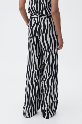 Pantalon droit imprimé zèbre - Noir