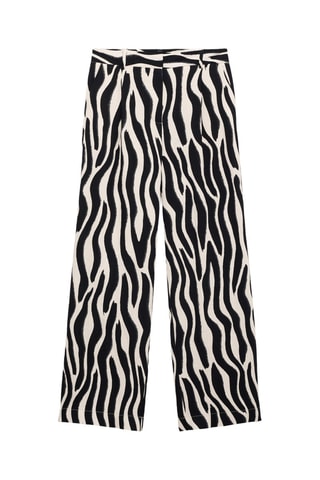 Pantalon droit imprimé zèbre - Noir