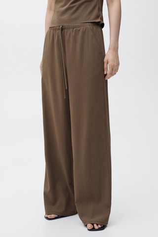 Pantalon droit nœud - Marron