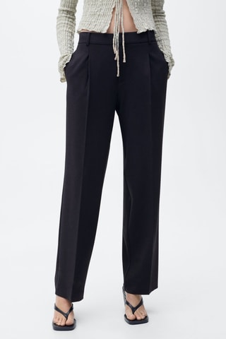 Pantalon droit pinces - Bleu marine