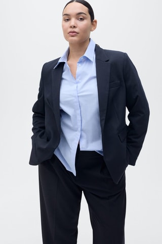 Pantalon droit pinces - Bleu marine