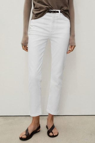 Jean Claudia slim crop - Blanc