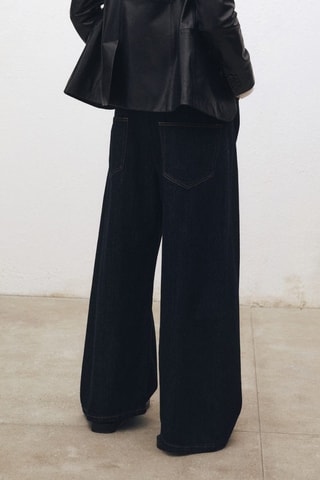 Jean wideleg taille basse rinse wash - Bleu