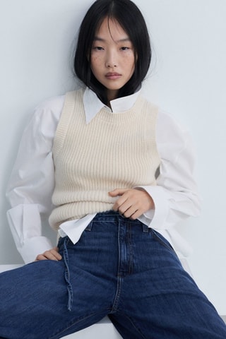 Jean wideleg ceinture - Bleu marine