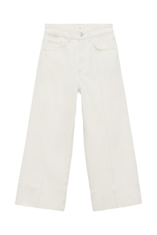 Jean wideleg crop coutures - Ecru