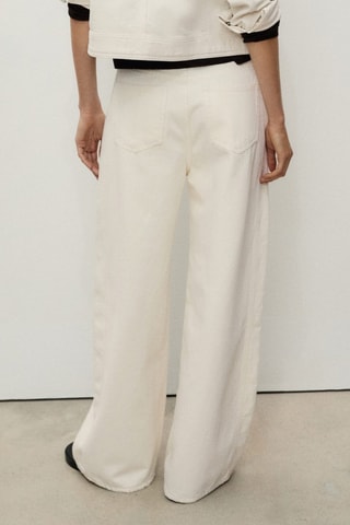 Jean balloon taille haute - Ecru