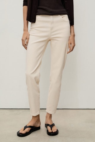 Jean Newmom confort taille haute - Ecru