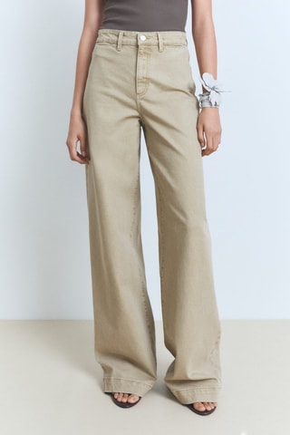 Jean wideleg taille haute full length - Kaki