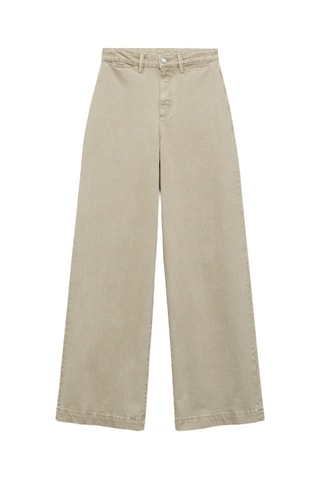 Jean wideleg taille haute full length - Kaki