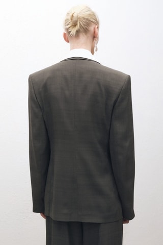 Veste costume oversize croisée - Kaki