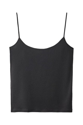 Top soie bretelles fines - Noir