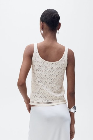 Top maille détails ajourés - Ecru