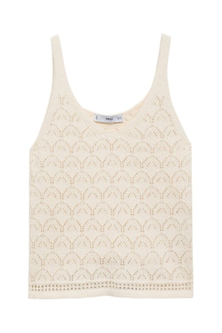 Top maille détails ajourés - Ecru