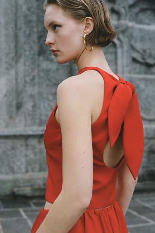 Top crop noeud dos - Rouge