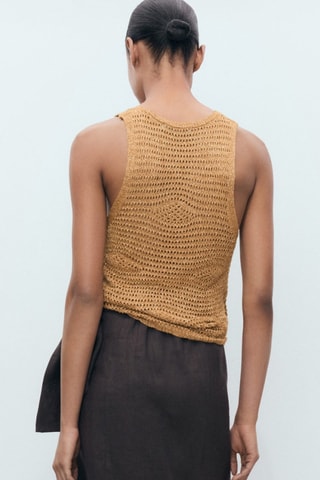 Top Lurex maille ajourée - Doré