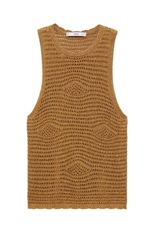 Top Lurex maille ajourée - Doré