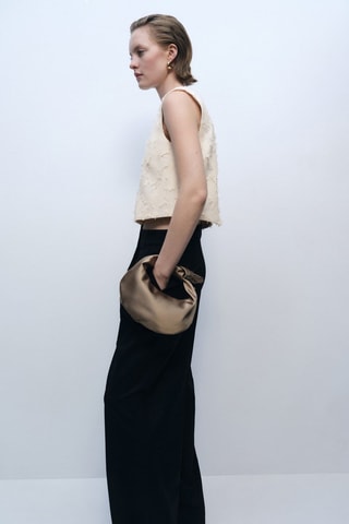 Crop top texturé - Ecru