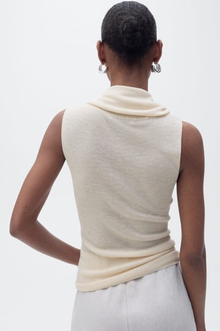 Top maille col bénitier - Gris clair