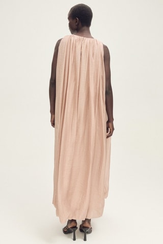 Robe froncée bas bouffant - Beige