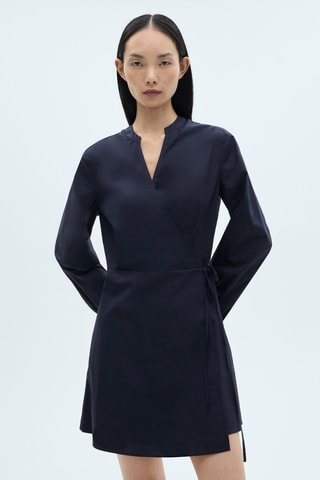 Robe cache-coeur coton - Bleu