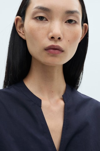 Robe cache-coeur coton - Bleu