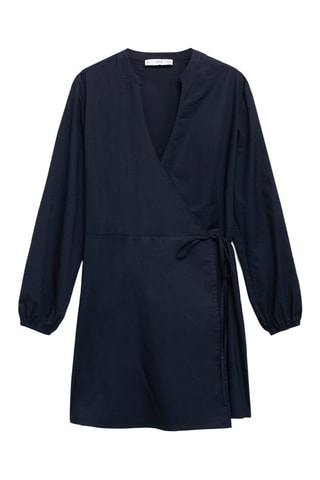 Robe cache-coeur coton - Bleu